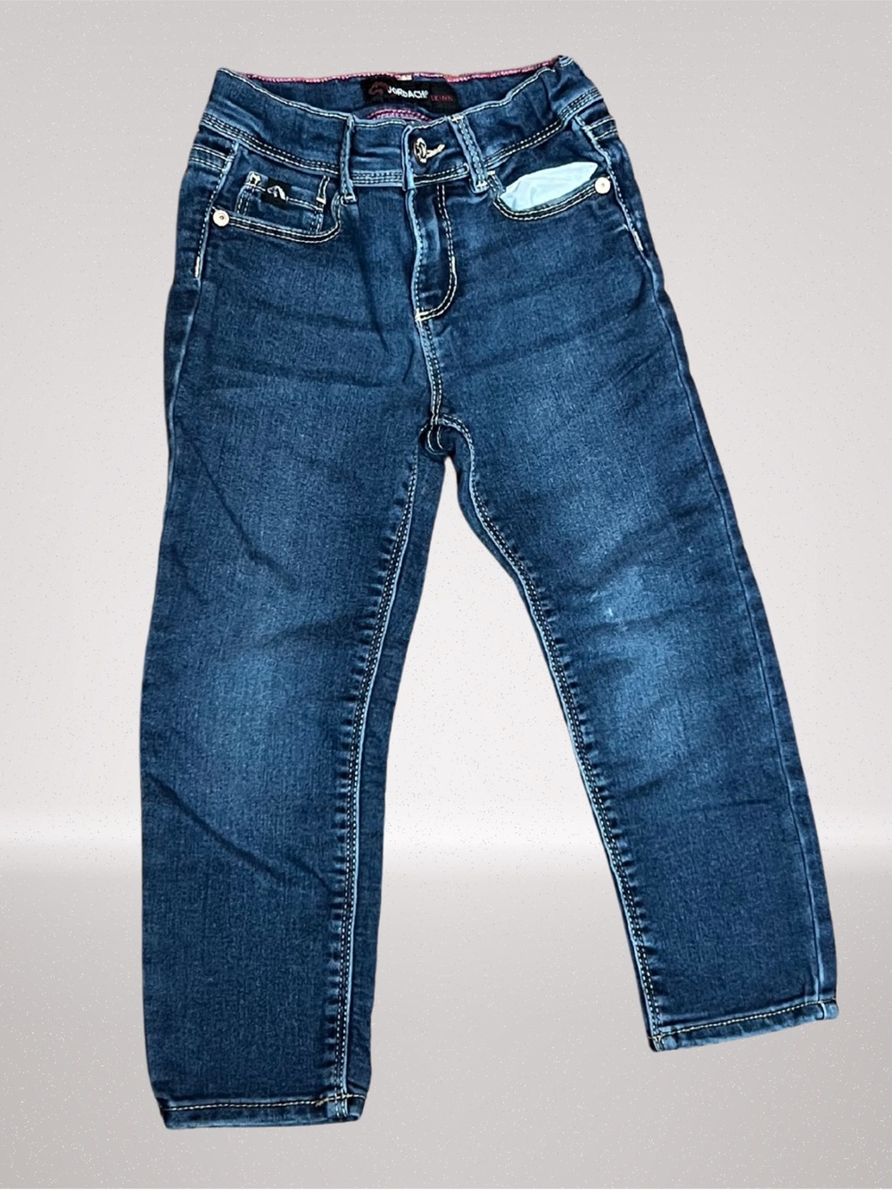 Jordache Girls 4T Skinny Jeans Dark Wash Embroidered Pockets
